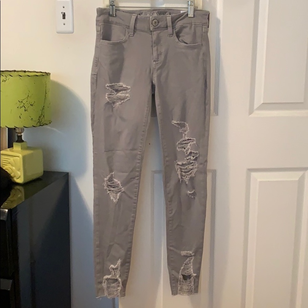 American Eagle super stretch ripped jeans